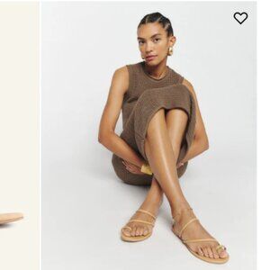 Reformation flat, toe-ring sandals, Ludo style, color Buff, size 9